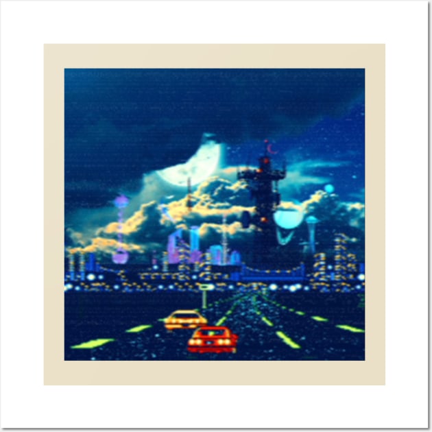 Asteroid City Racer Retrowave Wall Art by lofi_retrowave